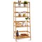 Costway Multifunctional 4 Shelf Bamboo Bookcase Ladder Plant Flower Stand Rack Storage